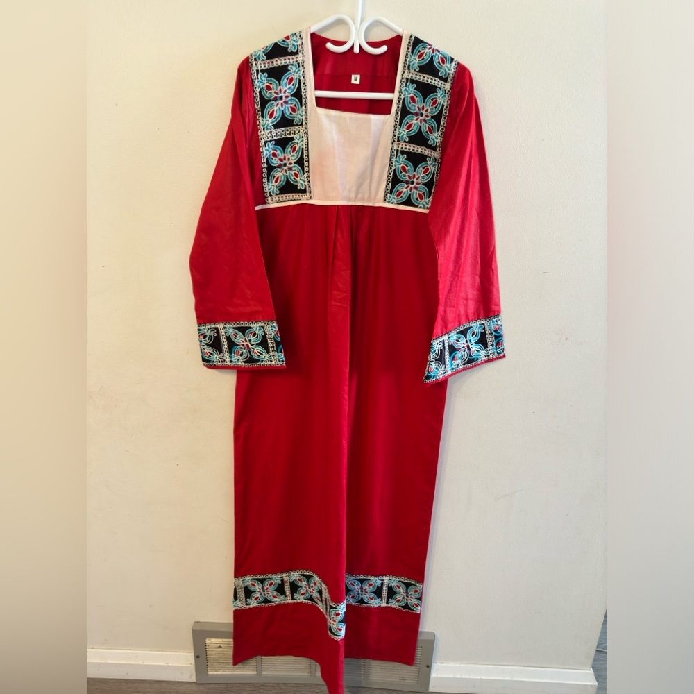 NEW| Red Embroidered Jalabiya/Dress